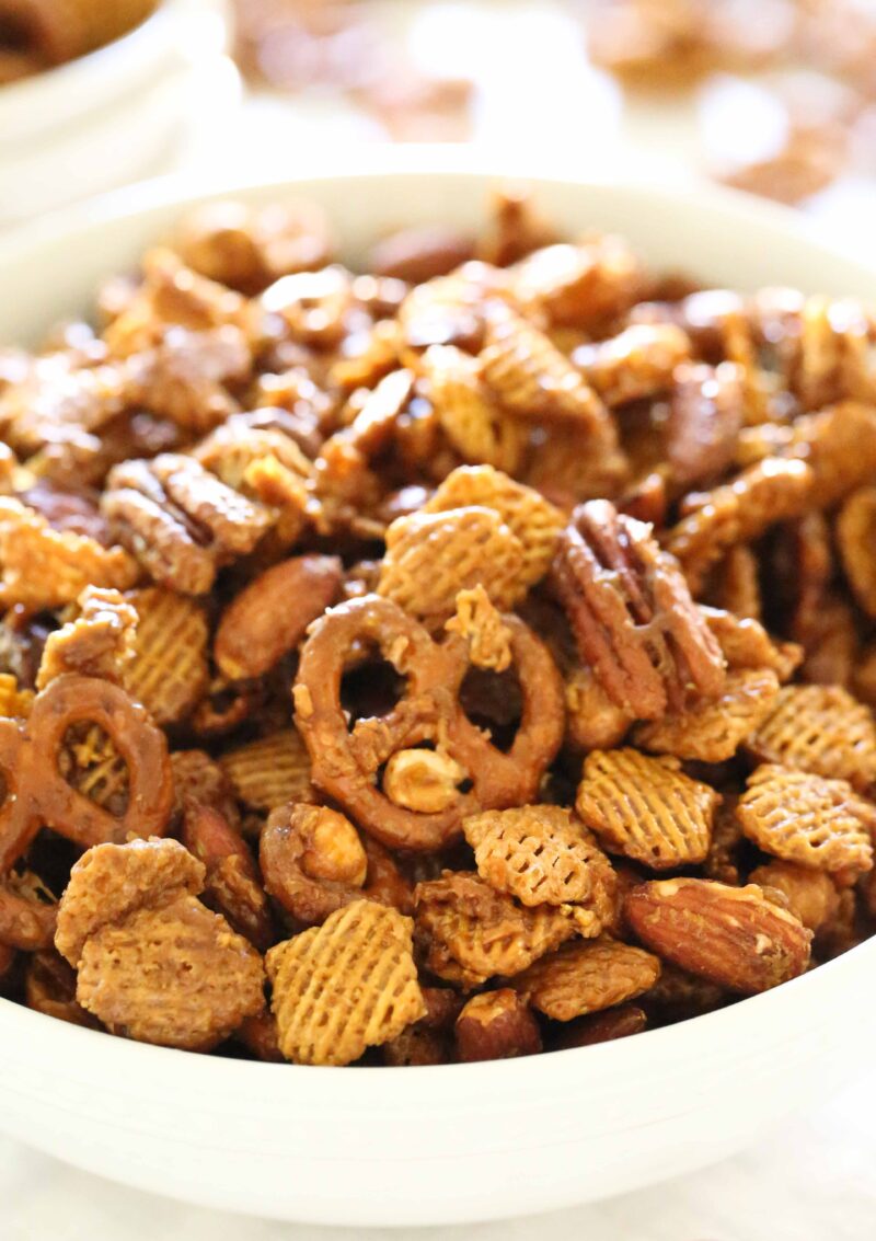 Nutty Caramel Chex Mix White Apron Blog