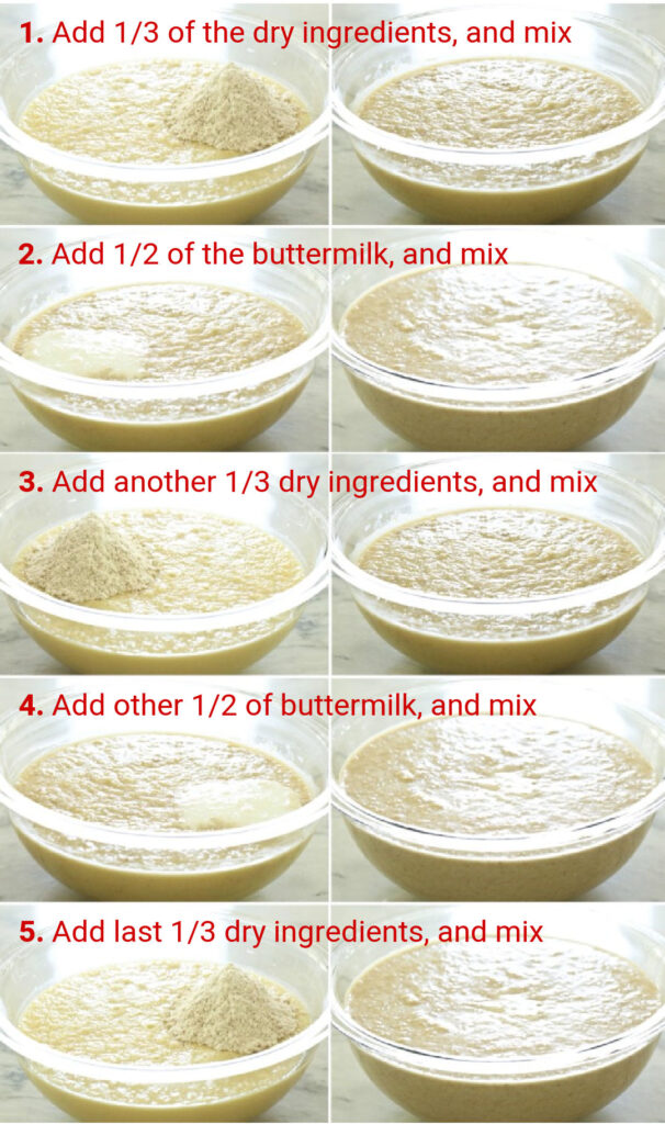 Instructions for mixing Apple Spice Cake