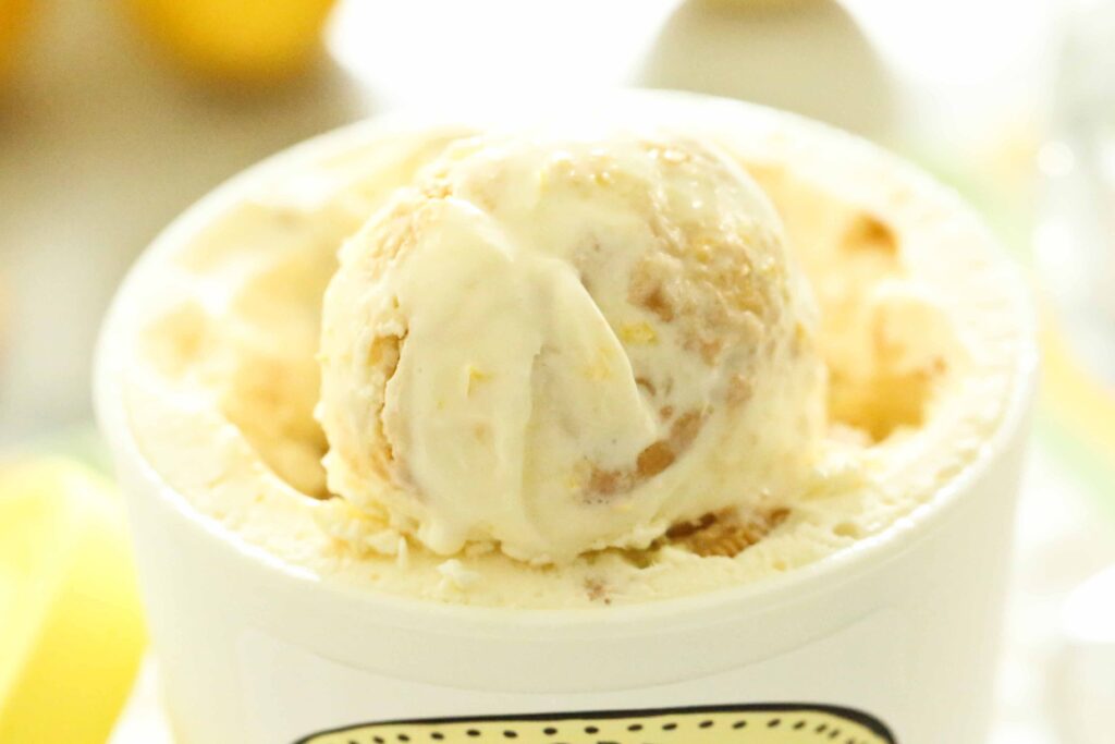 Scooping out Lemon Dream Ice Cream