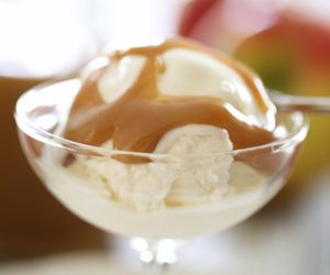 Ice Cream with Caramel Sauce