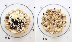 Making Cranberry White Chocolate Chip Cookie dough