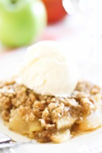 Homemade Apple Crisp with vanilla ice creamh Van